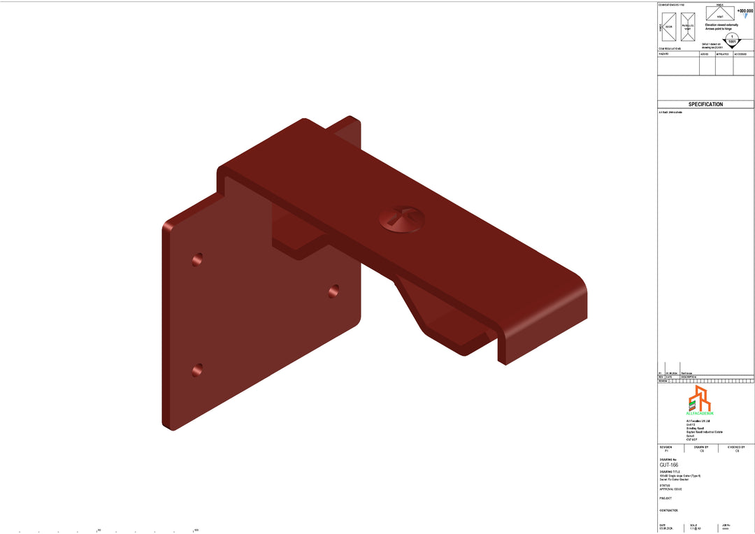 Aluminium Single slope Secret Fix Bracket - Type 6