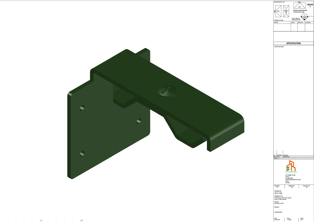 Aluminium Single slope Secret Fix Bracket - Type 4