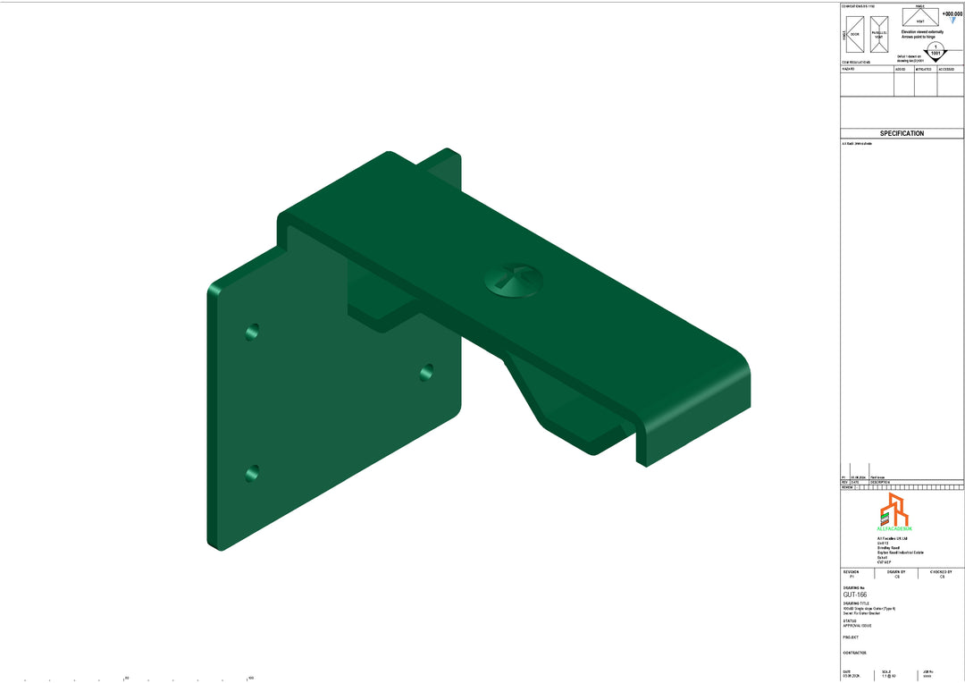 Aluminium Single slope Secret Fix Bracket - Type 4
