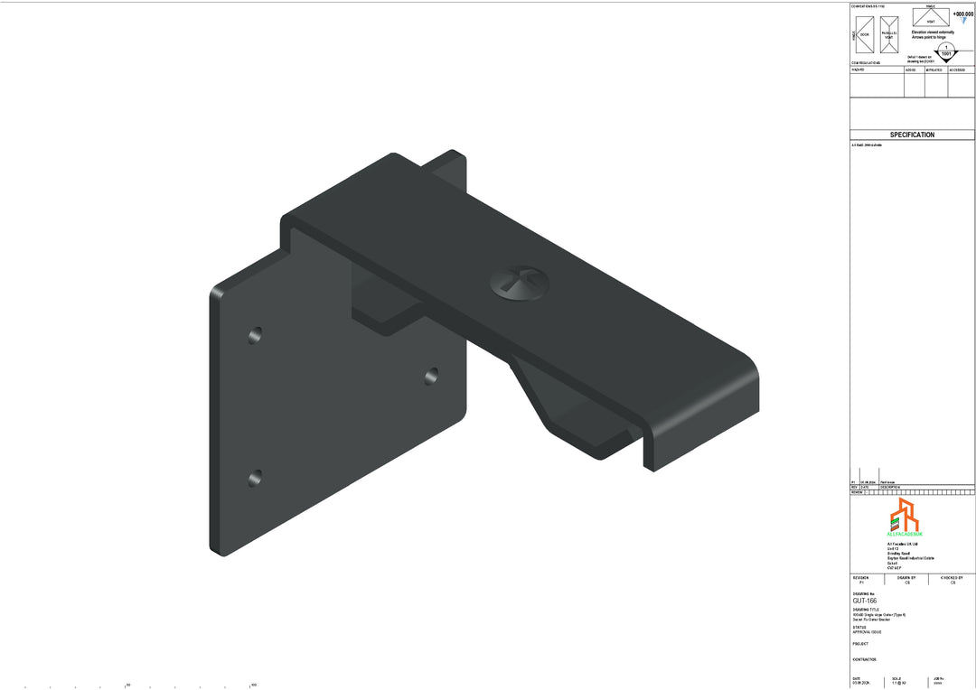 Aluminium Single slope Secret Fix Bracket - Type 5