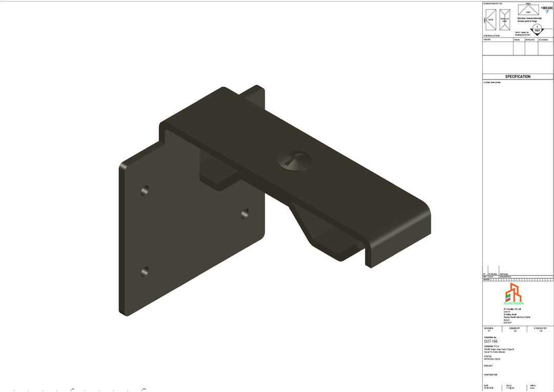 Aluminium Single slope Secret Fix Bracket - Type 4