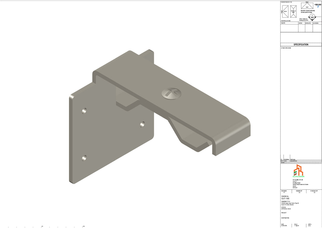 Aluminium Single slope Secret Fix Bracket - Type 5