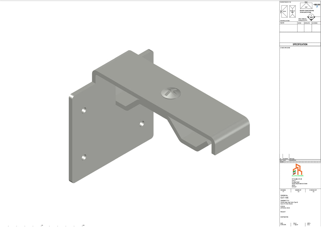 Aluminium Single slope Secret Fix Bracket - Type 4