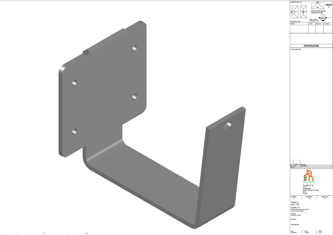 Aluminium Single slope Fascia Bracket - Type 6