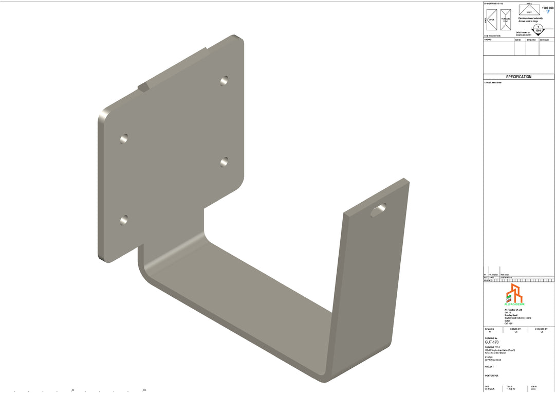 Aluminium Single slope Fascia Bracket - Type 6